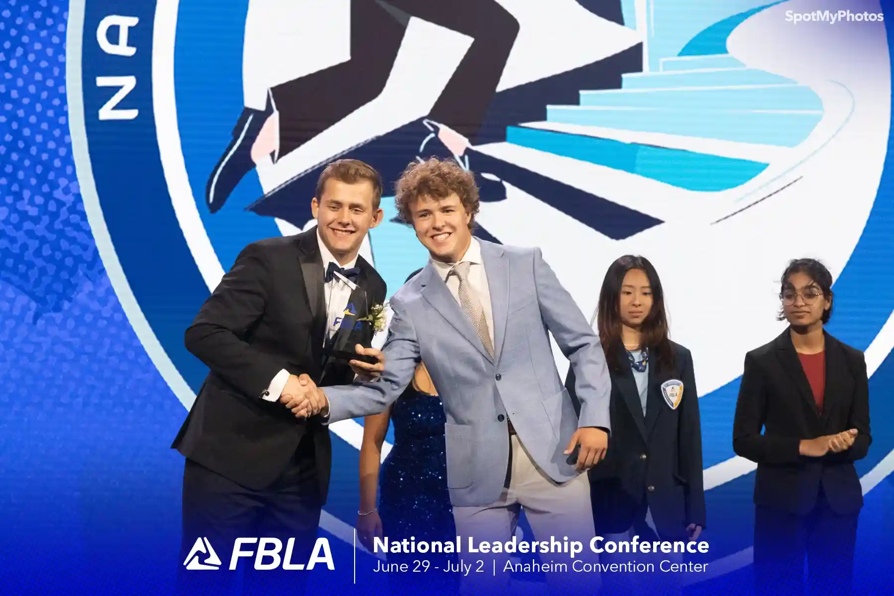 Berrin Reiter receiving a national award on stage at FBLA NLC